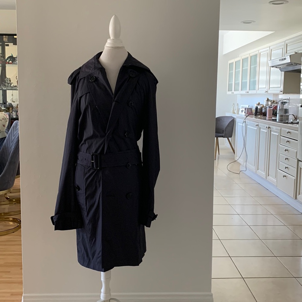 Long Kensington Heritage Trench Coat for Men Navy/Black 52 R